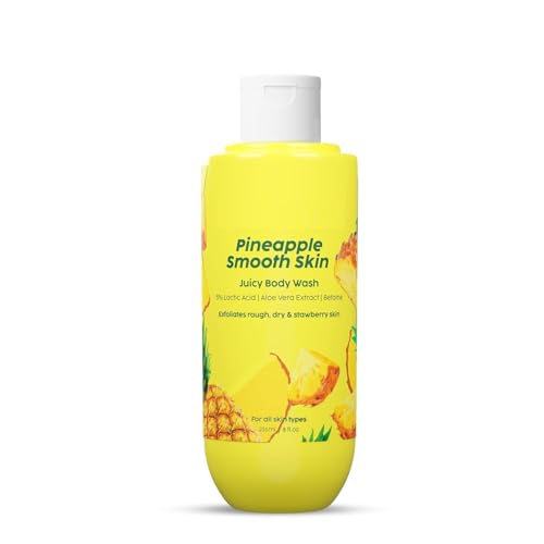 Pineappl.e 5% Lactic Acid Exfoliating Body Wash For All Skin Types, Paraben-Free Shower Gel, For Dry, Rough & Strawberry Skin, 236 Ml
