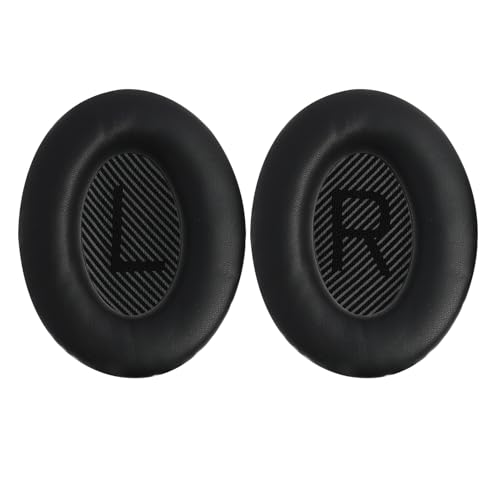 Coussinets d'oreille pour Bose Quiet Comfort 35 II Casque Circum-aural de Remplacement, Cuir Protéiné Mousse Coussin pour Quiet Comfort 15 QC15 QC25 QC35 Ae2 Ae2w Ae2i, Noir