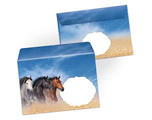 Junapack Lot de 12 cartes d'invitation pour 8e anniversaire d'enfant huitième anniversaire fille trois chevaux avec 12… - Image 6