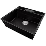 📦 INCLUS: Évier en granit New York 60 Multispace , Kit d'évacuation complet (siphon de haute qualité et peu encombrant, trop-plein, vidange supplémentaire pour le raccordement d'une machine à laver ou d'un lave-vaisselle).