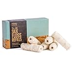 Biodegradable Silk Dental Floss Refill - Six Pack - Organic Natural Dental Floss, Refillable, Compostable Peace Silk Dental Floss Refills - 6 x 33 Yards - Eco-Friendly Mint Candelilla Wax