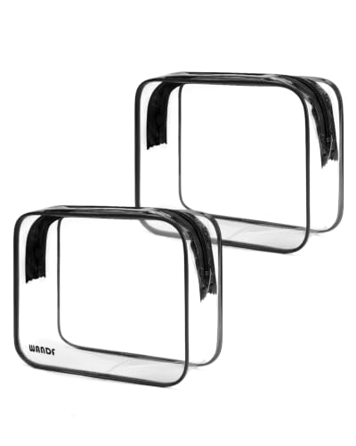WANDF TSA Approved Toiletry Bag, 2 Pack Clear...
