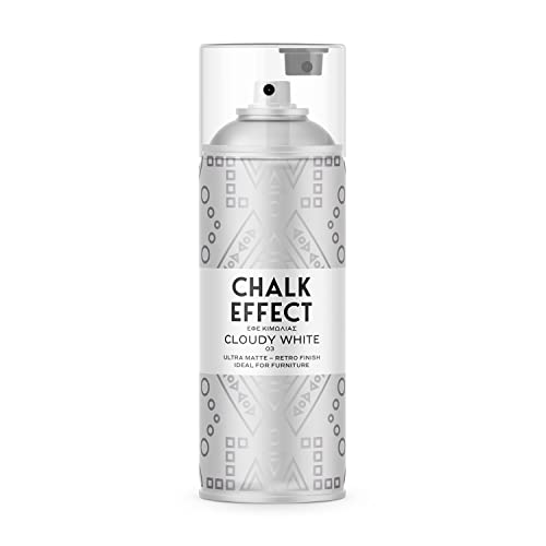 CL COSMOS LAC Kreidefarbe Spray Chalk Effect - hochwertige chalky Kreidesprühfarbe Farbspray - Spray Paint Farbe (Cloudy White)