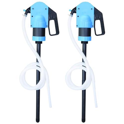 Groz Plastic Lever Action Drum Pump, Pack of 2, 500mL/Stroke for DEF, Antifreeze, Agricultural Chemicals &amp; High-Viscosity Oils, Fits 15-55 Gal Drums, 2" Bung Adaptor (44185-2)