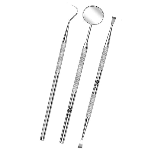 YSCARE Zahnpflegeset Zahnaufhellung Zahnbelag-Entferner Werkzeuge für Hunde und Katzen Zahnspiegel Zahnreiniger Mundpflege 3-teiliges Set