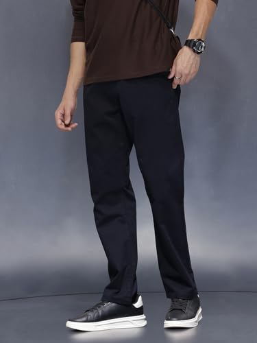 Image of WROGN Men's Cotton Stretch Trousers | Relaxed Fit