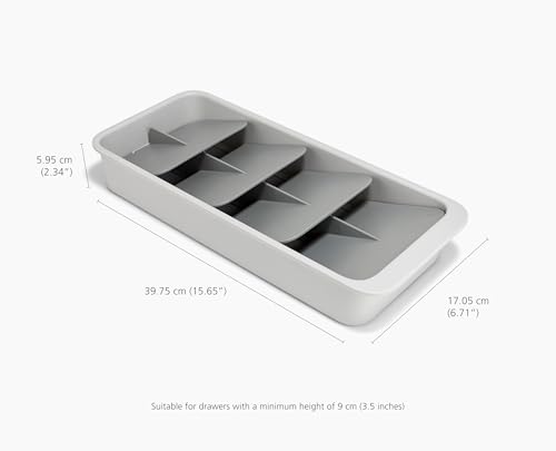 Image of Joseph Joseph DrawerStore Large Tiered Flatware Cutlery Kitchen Drawer Organizer, Holds 48 Pieces, Disassembles for Easy Cleaning, Recycled Plastic