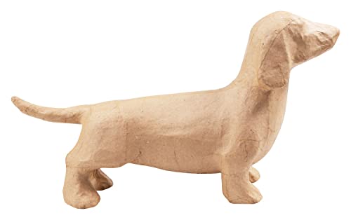 Glorex Décopatch SA189C - Un support en papier brun mâché 27,5x7x15,5 cm, Teckel