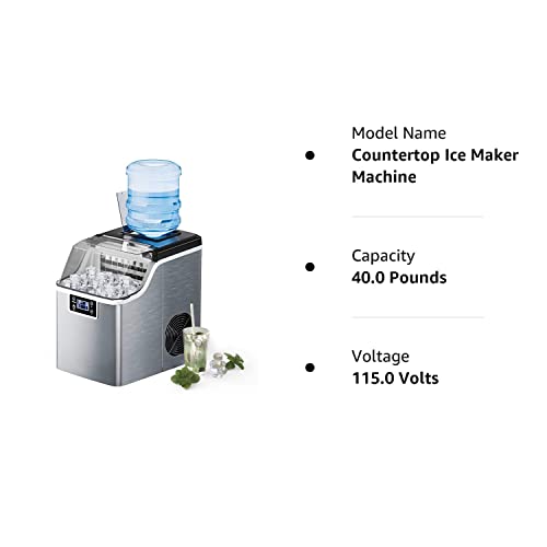 Arlime Ice Maker, Compact Ice Machine With Ice Scoop & Basket, 45 Lbs/24H, 24 Pcs/13 Mins, 2 Ways To Add Water, Self-Cleaning Portable Ice Maker Countertop For Home Office Bar Party #TOP7