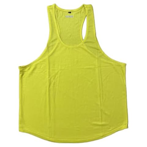 GZXISI Mens Workout Tank Tops Sleeveless Gym Shirt Fitness Vest Yellow Cover
