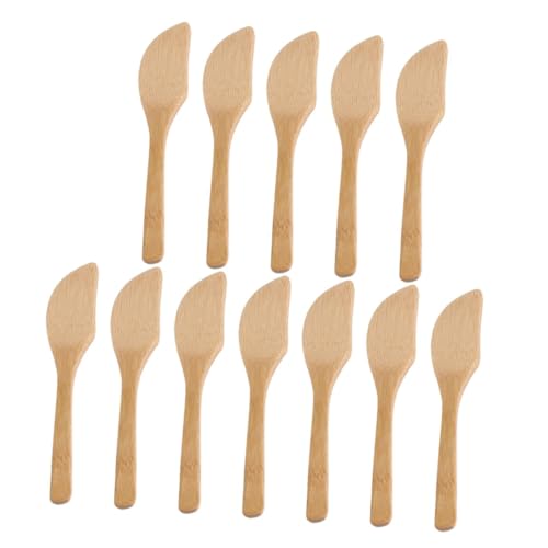 VINTORKY Bamboo Dumpling Knife 12pcs Filling Spoons Simple Design for Kitchen Gadgets Making Tools