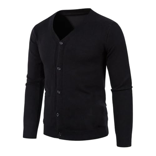 TdvcpmkkMen's Knitted Cardigan Thin V-Neck Single-Breasted Basic Slim Fit Sweater4