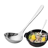 Esslöffel, Silberbesteck, 20,5 x 6 cm, großer Suppenlöffel mit langem Griff, Alternative zu Teelöffel-Set für Zuhause und Restaurant, Küchenutensilien aus Edelstahl