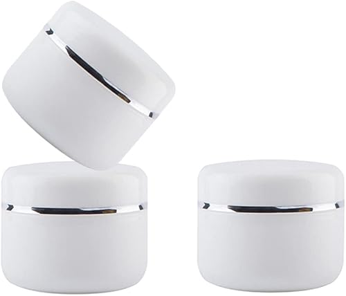 3 frascos de plástico vacíos blancos de 8.82 oz/8 onzas para cosméticos, recipientes de viaje con tapas a prueba de fugas, mascarilla corporal para