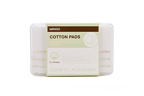 Image of MINISO Thick & Normal Combo Cotton Pads 75PCS+400PCS Makeup Remover Cosmetic