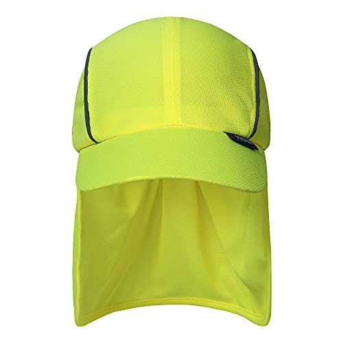 AYKRM High Visibility Yellow Legionnaires Cap/Reflective hat (Yellow+Gray, 58CM) - Image 2