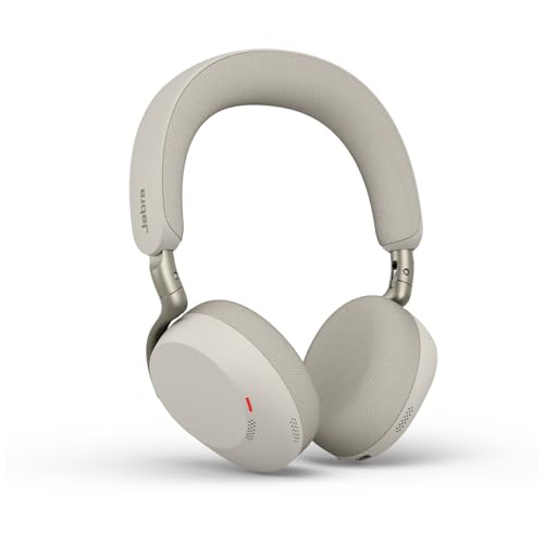 Image of Jabra Evolve3 75 On-Ear Wireless Bluetooth Headset with Microphone for Work, USB-C, AI Voice Call Technology, Advanced Active Noise Cancellation, 22-Hour Battery, Microsoft Teams Certified, Warm Gray