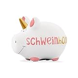 Verschluss: Gummipfropfen KCG Kleinschwein Keramik Sparschwein SCHWEINHORN / ca. 12.5 cm x 9 cm