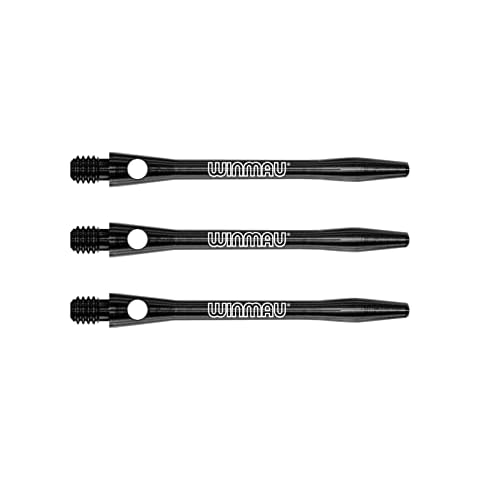 WINMAU Lasergeätzte Aluminium Schwarz Mittel Dart Stiele Cover