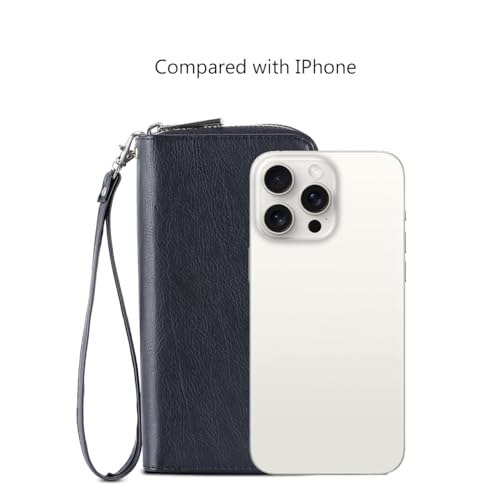 Image of XEYOU Double Zipper Long Clutch Wallet Cellphone Wallet for Women with Removable Wristlet Strap for Credit Card, Cash, Coin, Bill