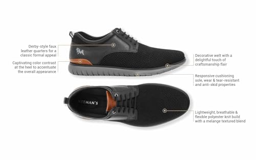 Image of Neeman's The Derbies for Men | Knit Base and Faux Leather Derby Sneakers | Comfortable and Breathable Mesh