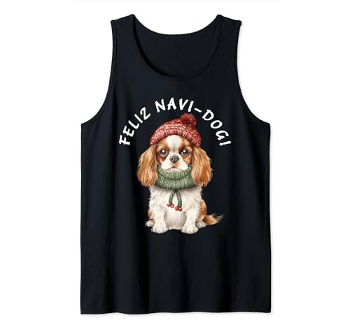 Divertente Cavalier King Charles Spaniel CKC Cane Feliz Navi-Dog! Canotta