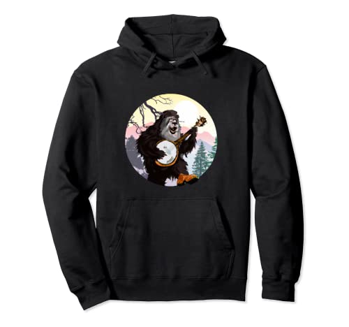 Bigfoot tocando banjo guitarra Sasquatch Sudadera con Capucha
