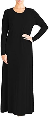 New Womens Plain Abaya Islamic Burkha Kaftan Farasha Jilbab Jersey Maxi Dress