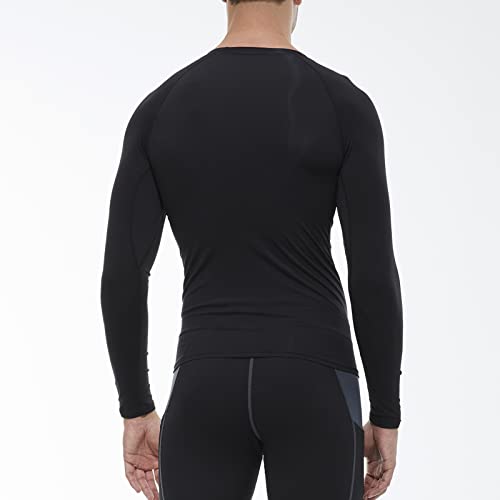 SPVISE 1 or 3 Pack Men's Compression Shirts Long Sleeve Workout Gym T-Shirt Running Top Cool Dry Sports Baselayer Undershirts3