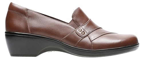 Clarks Clarks Women's May Marigold Slip-on Loafer, Brown Smooth, 7 M US