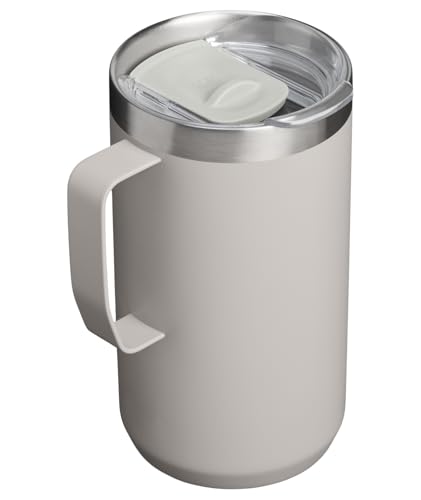 Image of STANLEY Everyday Camp Mug 24oz | Drink Through Lid | Cup for Coffee, Tea and Drinks | Insulated Stainless Steel Coffee Mug | BPA-Free | Ash