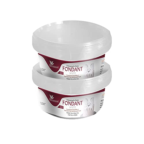 Image of BLOSSOM White Sugar Paste /Fondant for Cake Decorating, 200g -200g - Pack of 2 (400g Total Pack Size)