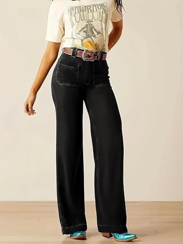 Image of ADBUCKS Wide Leg Jeans for Women | Jeans Pant for Women | High Rise Jean I