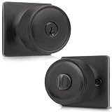 Honeywell Safes & Door Locks - Door Knob with Lock, Matte Black, Keyed Entry – Door Locks for Front Door, Bedrooms, and Interior Use – Door Knobs Interior for Homes and Offices - 8103602