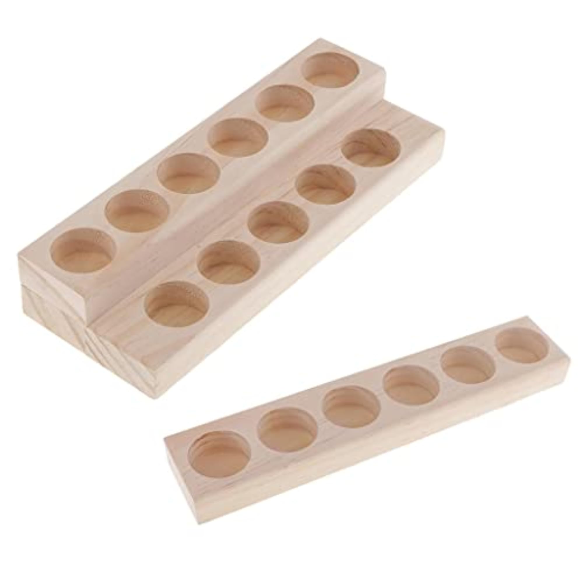 Wooden Essential Oil Display Stand, 2 Set Organizer Shelf