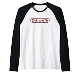 Funny Retro Red and White “Dick Waffle” Raglan Baseball Tee