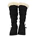 Women's Boots Waterproof Cold Weather Warm Anti-Slip Mid-Calf Fur Boots Fashion Suede Lace Up Booties Western Flat Shoes