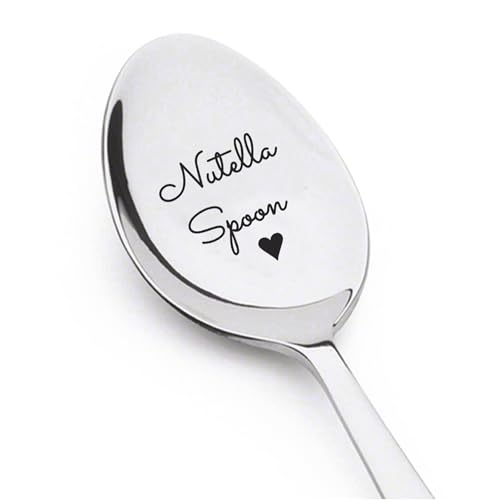 Nutella Spoon Kaffee Löffel – Gravierte Kaffeelöffel aus Edelstahl mit lustigem Spruch - Geschenk zu Weihnachten für Nutella Liebhaber, Freunde &...