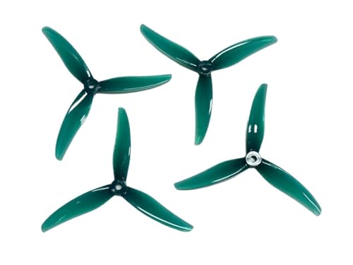 Hélices tripales drone FPV F4S Freestyle en finition Jade Green haute précision