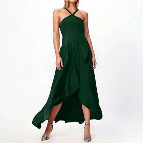 Robe de soirée longue pour mariage d'été chic à bretelles
