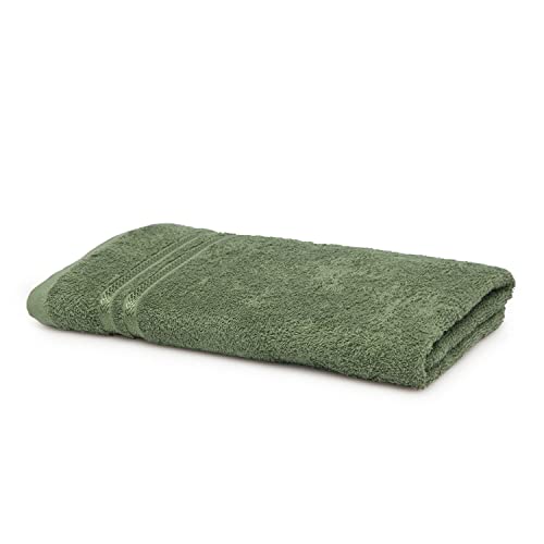 WELSPUN 100% Cotton Bath Towel Quick Dry HIGH Absorbency Attractive Border Easy Care(Solid 70CMX150CM)-Green
