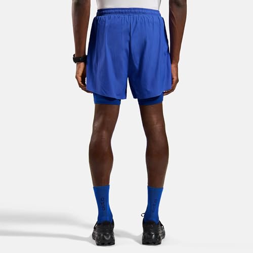 Short de running hommes Odlo Zeroweight 2in1 bleu taille M