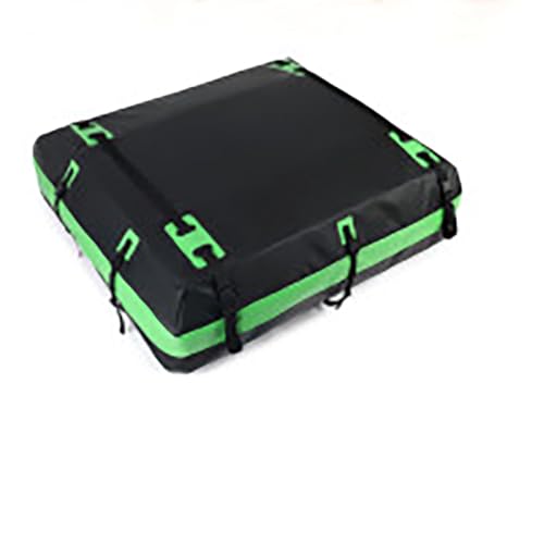 FSBLG Roof Box for Volvo XC90 2016 2017 2018 2019 2020 2021 2022 2023 2026, Waterproof Luggage Bag Foldable Storage Suitcase Combination Lock Straps Easy Unloading All Weather,BlackGreenline