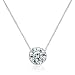 Beyond Love 2.25 Ct Round Cut 5A Cubic Zirconia CZ Birthstone Solitaire Pendant Necklace for Women Crown-Set Jewelry