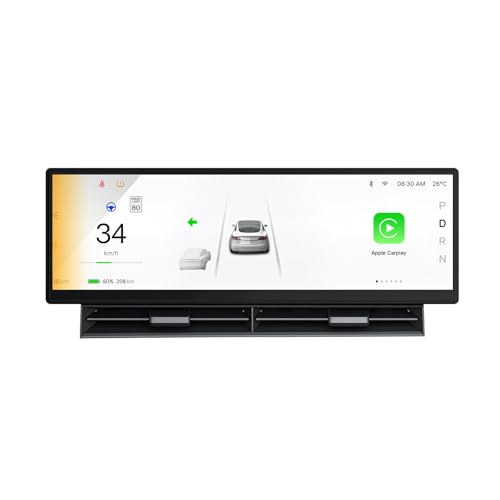 Image of 10.88 Inch Head Up Display Compatible with Tesla Model 3 Highland 2024 /Model Y Juniper 2025, Smart Dashboard Touch Screen Instrument Cluster Display with Wireless CarPlay /Android Auto /Camera /Air Vent