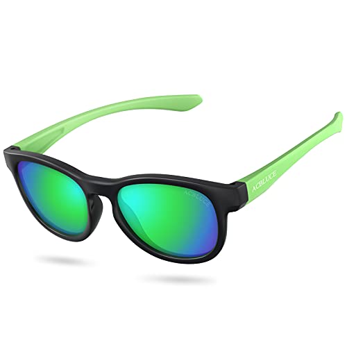 Kids Polarized Sunglasses Sport TPEE Unbreakable Frame with Adjustable Strap for Boys Girls Age 5-13