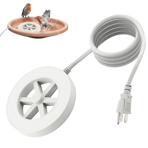 NOWHYX Bird Bath Heater for Outdoors in Winter, 70W Birdbath Deicer Water Heater, Heated Bird Bath Pond Deicers Thermostatically Control for Patio Yard Farm(Color:White)