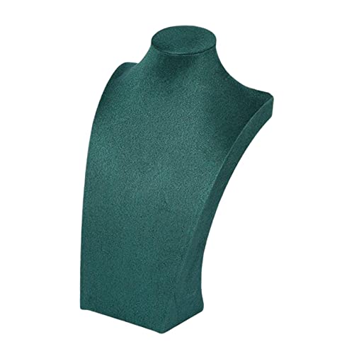 perfk Collier Pendentif Chaîne Bijoux Buste Collier Mannequin, 40cm Vert Foncé Cover