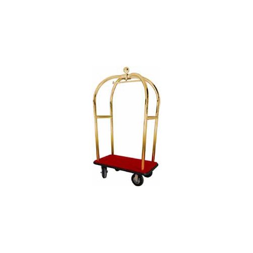 Chariot D'hôtel / Chariot à Bagages – Inox Et Tapis Rouge – 113 X 62 X 183 Cm – Neuf