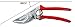 BERGER Tools Bypass #1740 Pruning Shear with Angled Cutting Head for Smaller Hands, Red